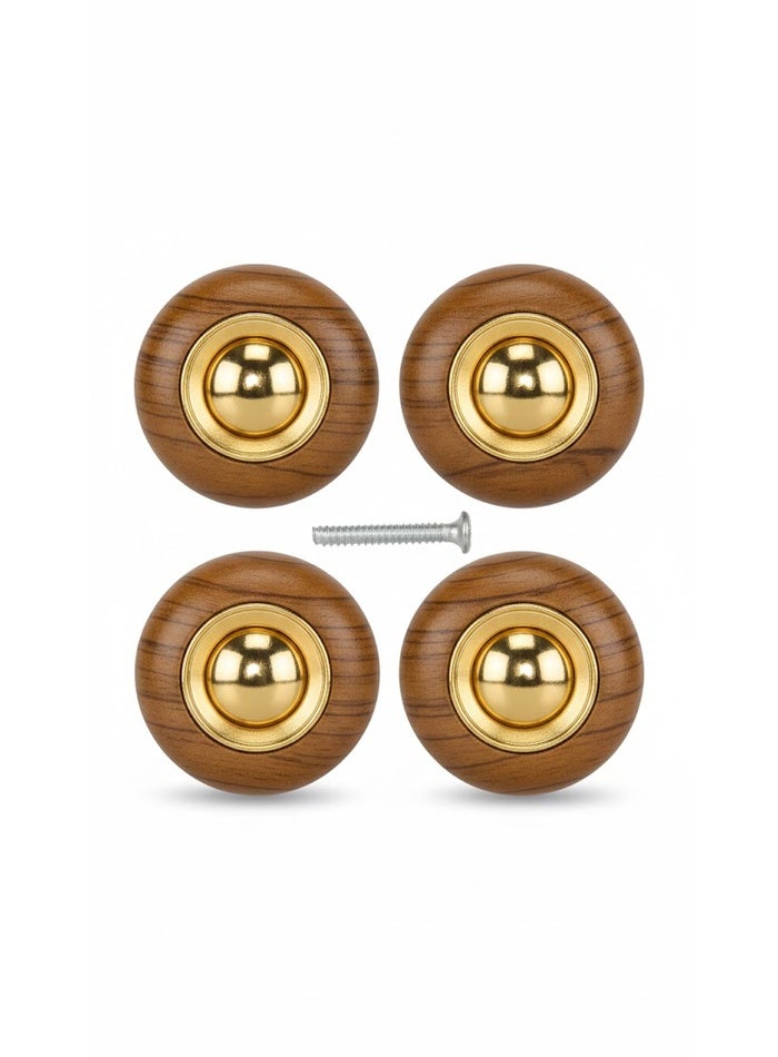 Round Furniture Caster Wheels Set for Cabinets and Small Furniture